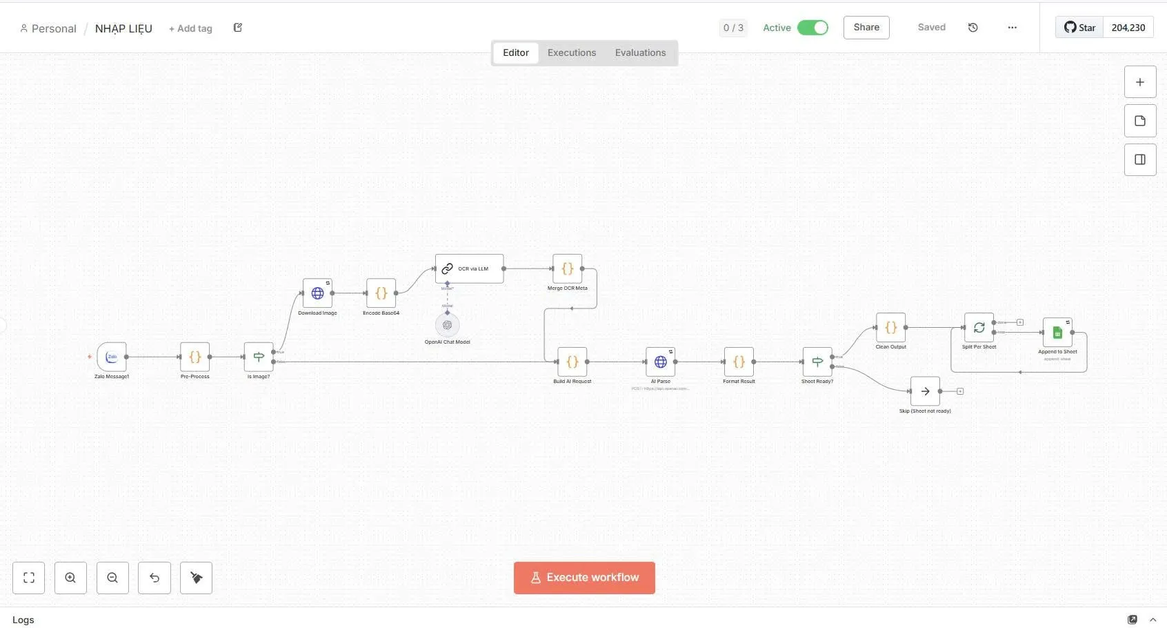 Workflow nhập liệu bằng OCR và AI