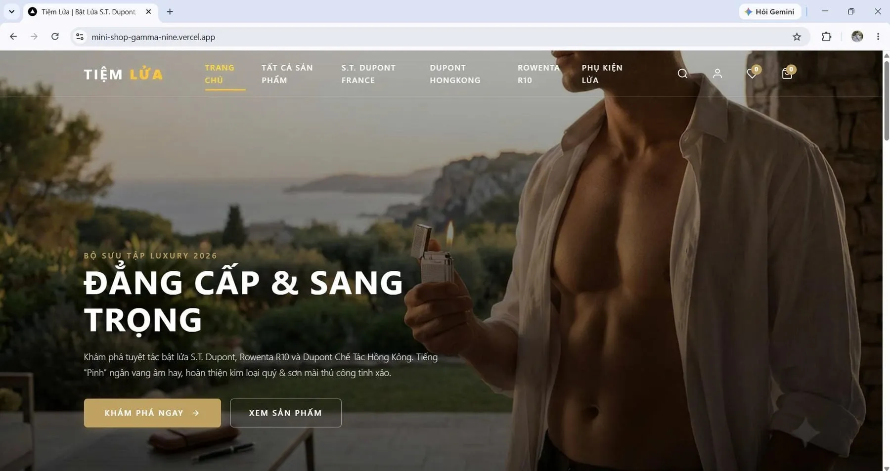 Website bán bật lửa cao cấp